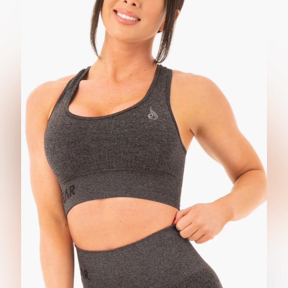Ryderwear Women’s Charcoal Marl Seamless Staples Sport Bra Size Small